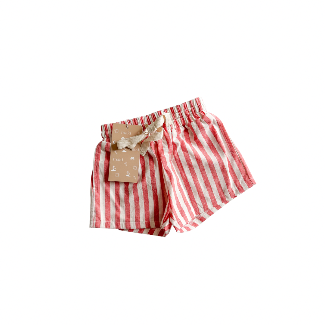 Linen Shorts - Circus Stripe