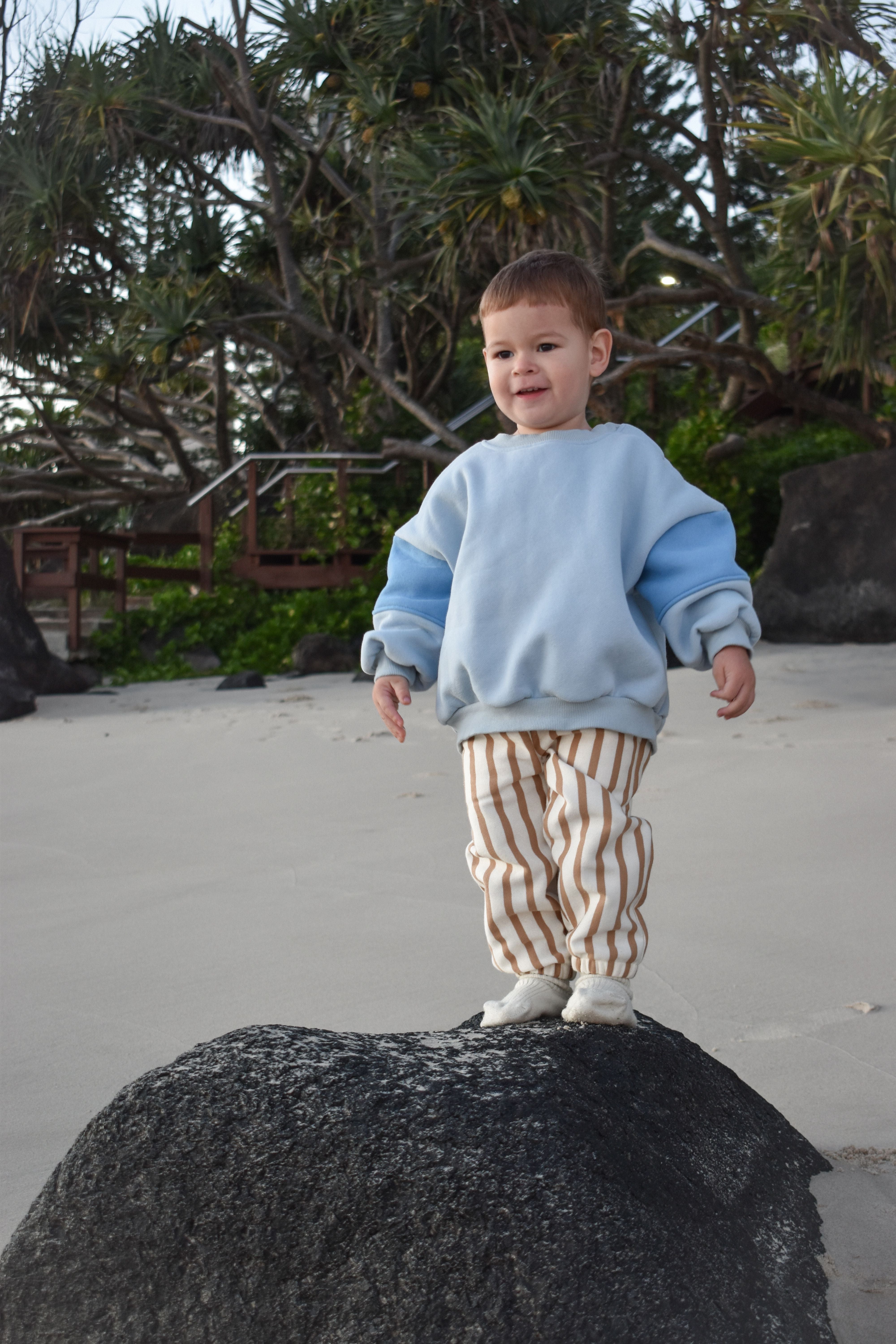 Fleece Pants - Biscuit Stripe