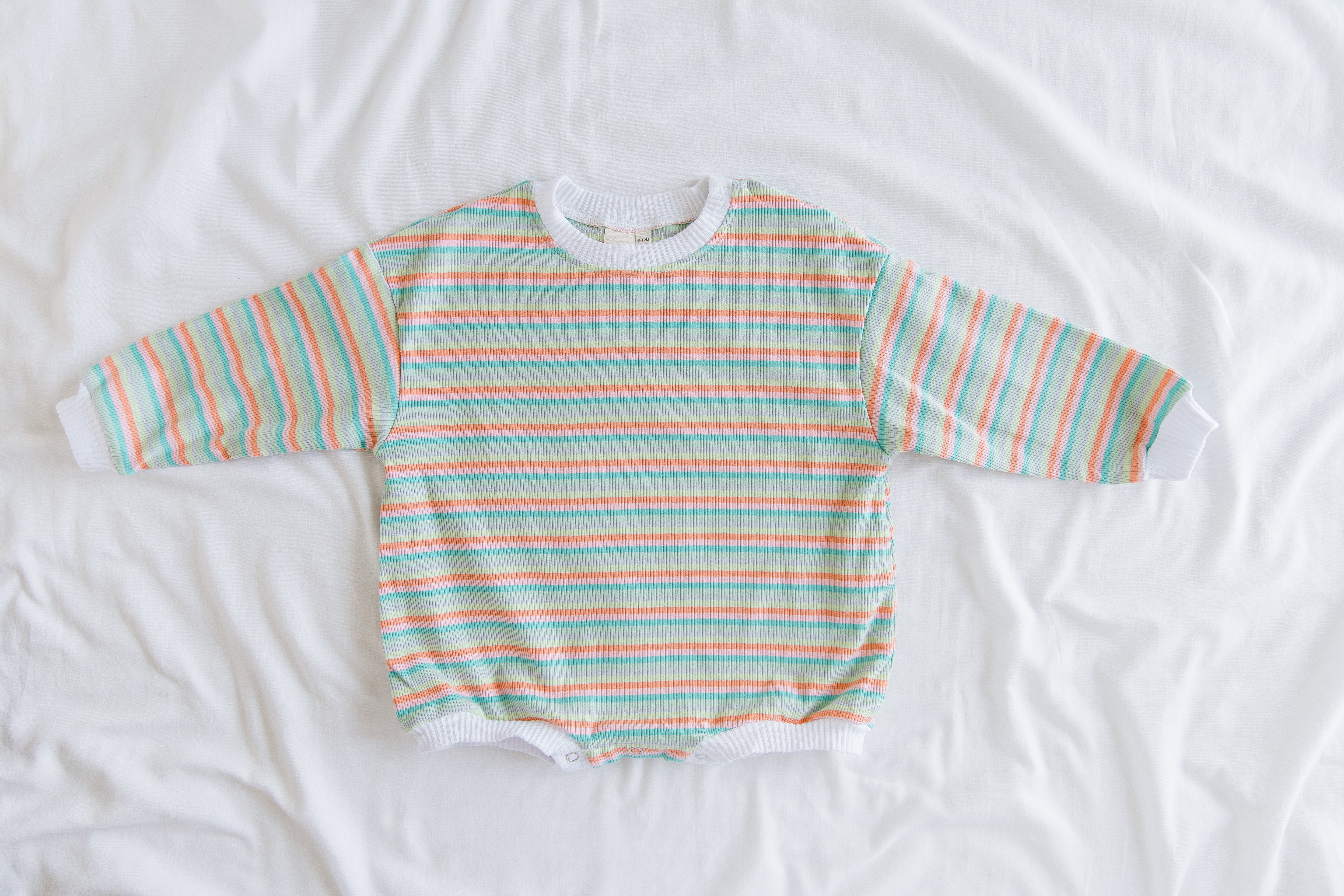 Rainbow Stripe Waffle Romper