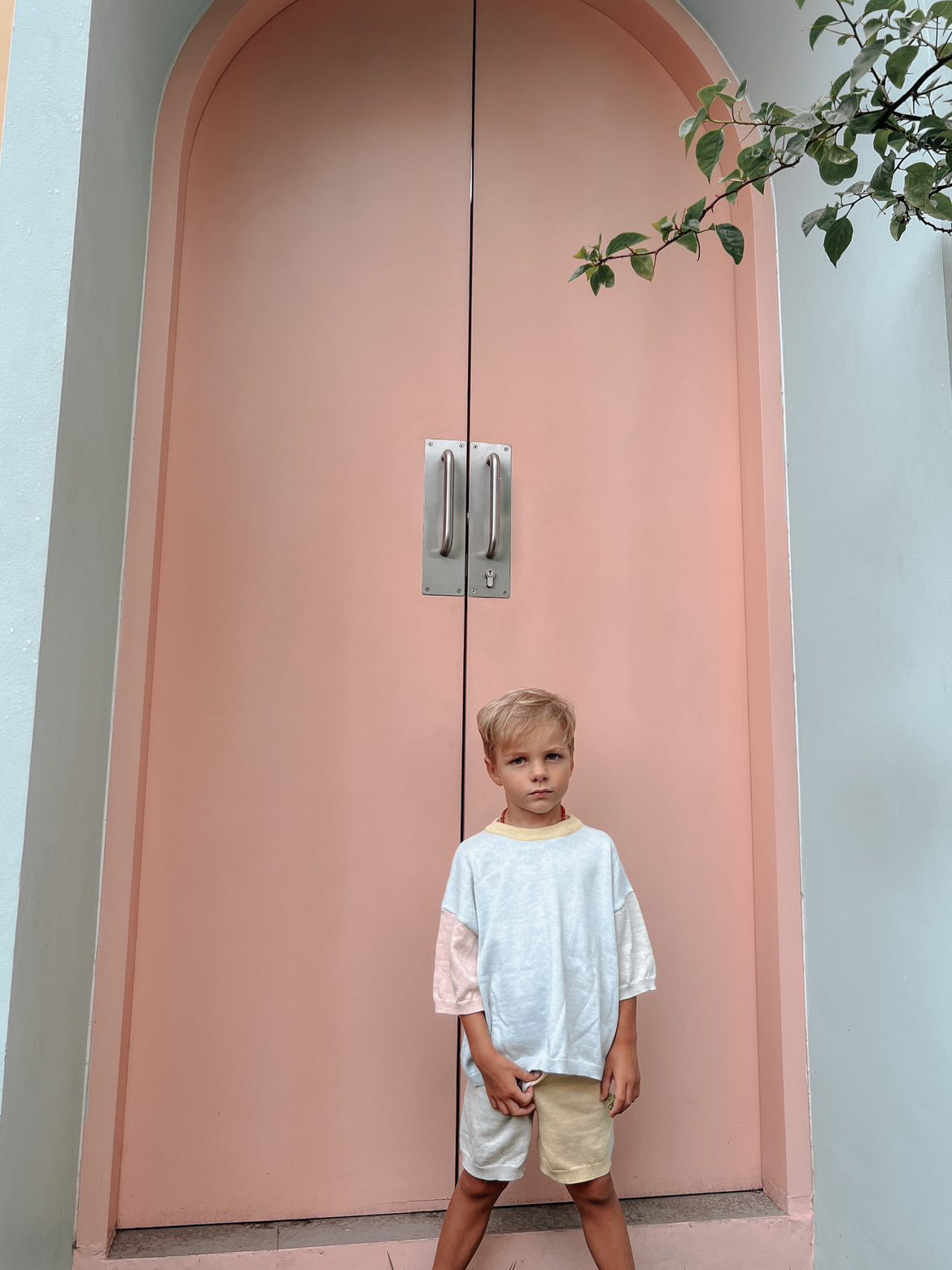 Knit Shorts - Pale Pastel Colourblock