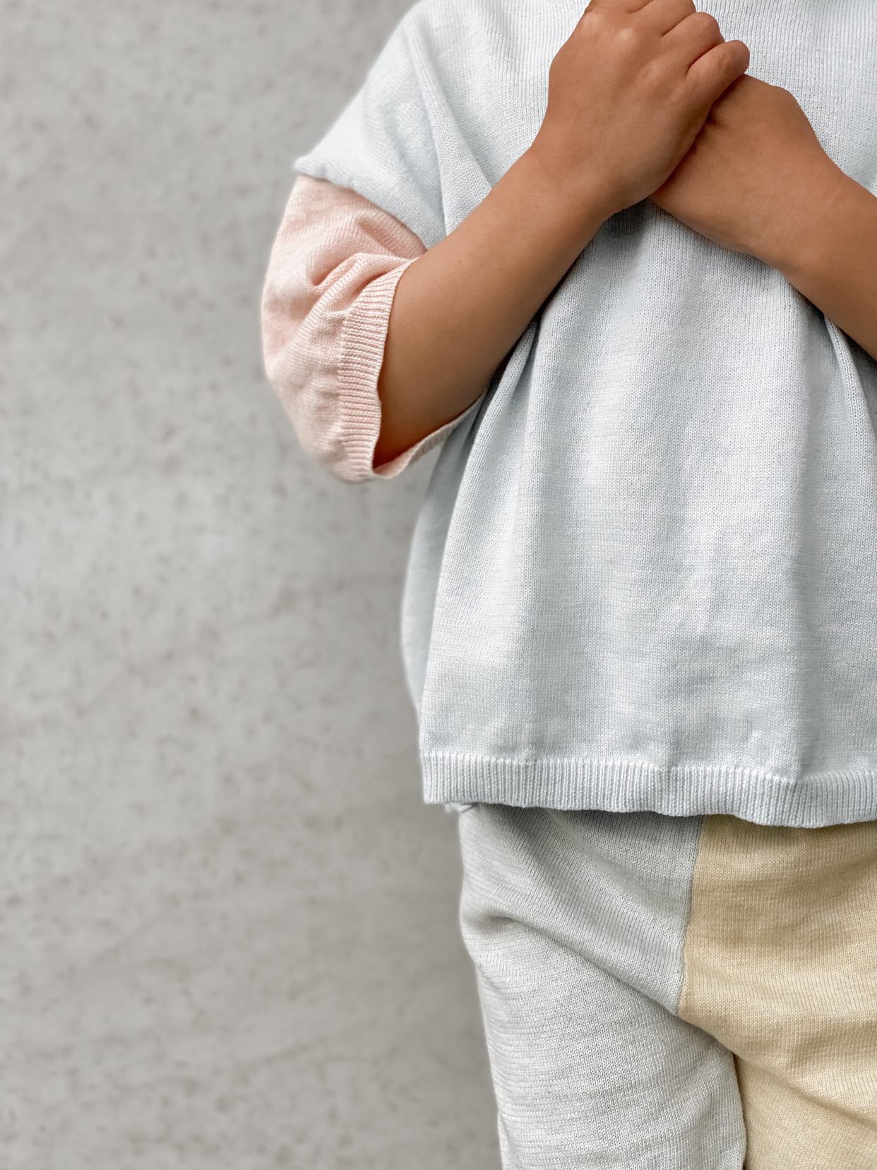 Knit Shorts - Pale Pastel Colourblock